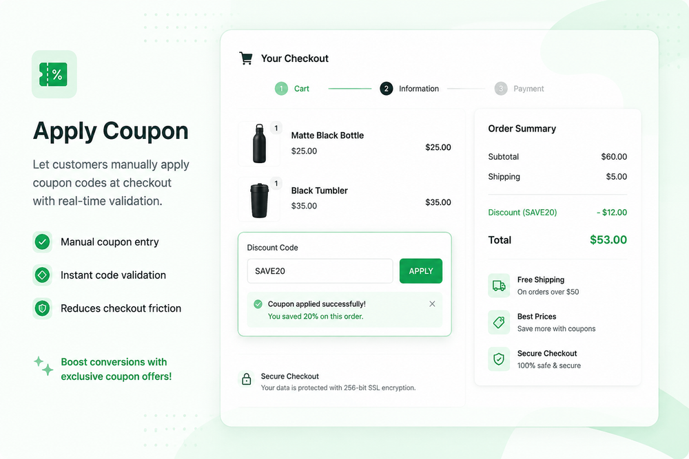 Apply coupon